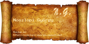 Noszlopi György névjegykártya